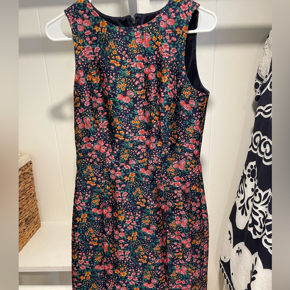 Jcrew floral jacquard dress